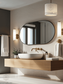 Espelho Decorativo Oval Vidro Lapidado Decoração Moderna Elegante Banheiro Sala quarto